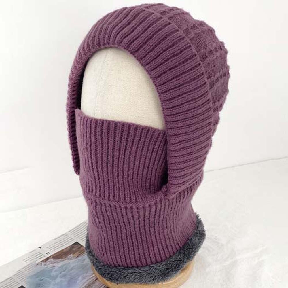 Windproof Fleece Balaclava Hat Elastic Winter Pullover Cap Casual Hooded Neck Cap Ski