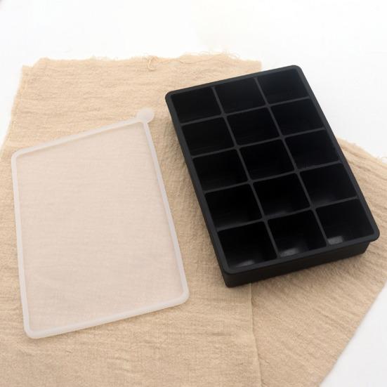 Silicone Ice Cube Tray with Lid 15&24 Cavity Flexible Mold for Ice Cubes Chocolate Jelly Microwave Oven Freezer Safe Baking