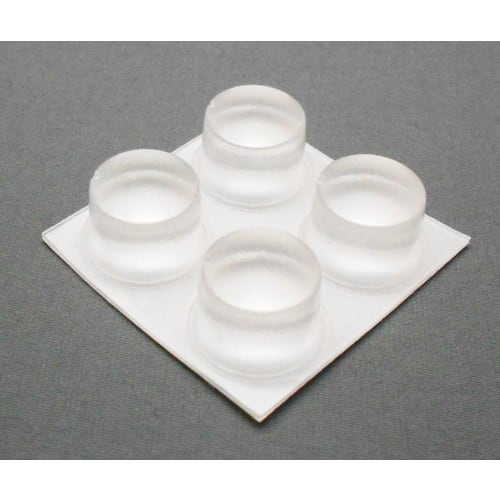WAKI Adhesive Soft Cushion, Round, 15.9mm, Pack of 4, Transparent