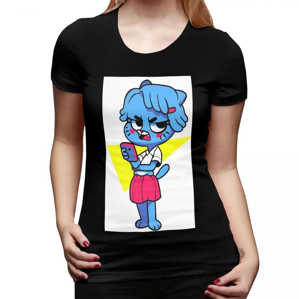 Nicole Watterson The Amazing World Of Gumball Anime TShirt for Women ONeck T Shirts Womens Short Sleeve Summer Clothes Tops