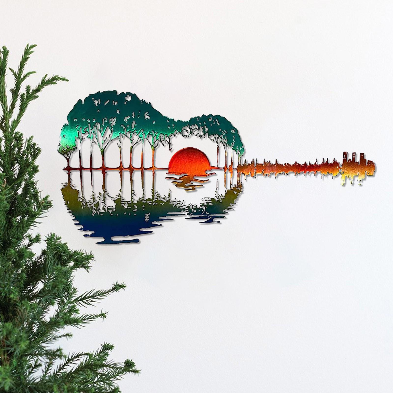

Abstract Guitar Metal Art Metal Wrought Iron Forest Guitar Indoor Outdoor Courtyard Decoration Crafts