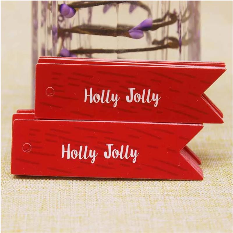 100Pcs DIY Handmade Christmas Labels Hang Tags Gift Wrapping Paper Tag  Lovely Party suppiles tag Cards Xmas Decoration tag