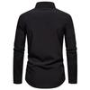 Printemps automne bleu rouge hommes chemises hommes blanc noir haut revers manches courtes couleur unie chemise