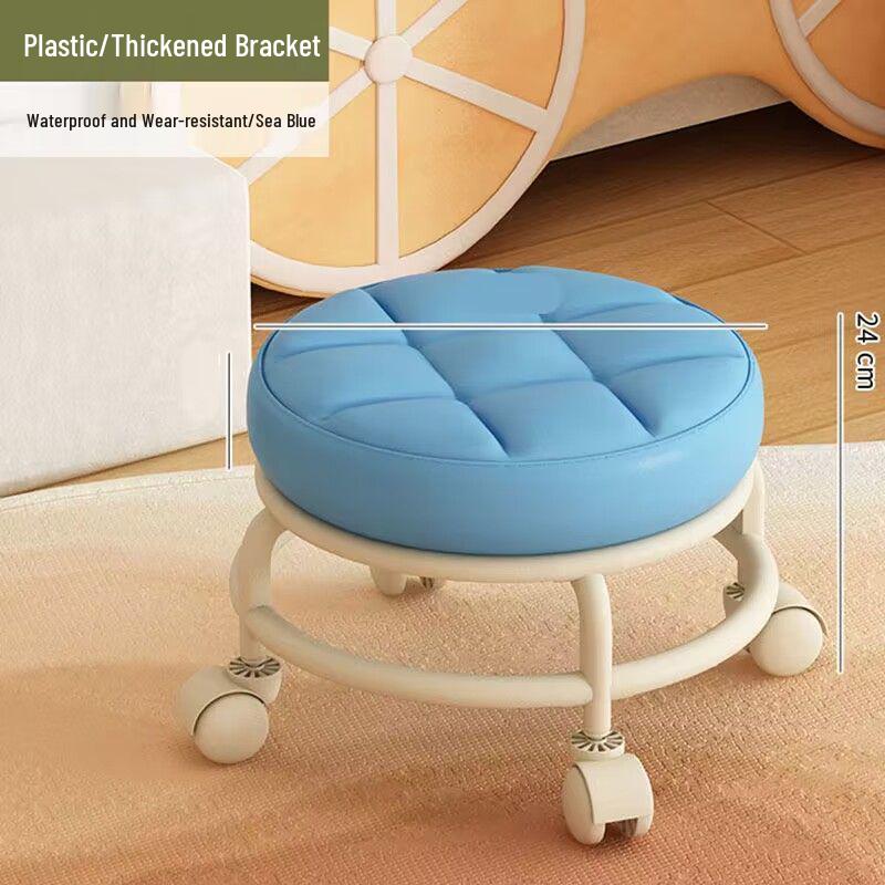 Taburete Acrílico con Ruedas para Niños - Asiento Pequeño y Móvil para Sala de Estar o Habitación Infantil