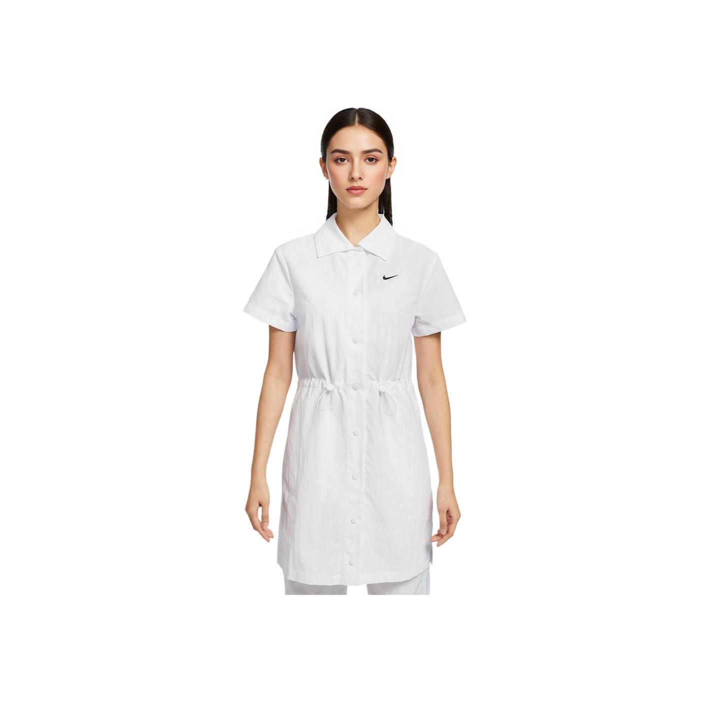 

Nike Sportswear Everything Wovens Fashion Simple Beautiful Trendy Short Sleeve Dress Women Dresses White HJ1145-100 M