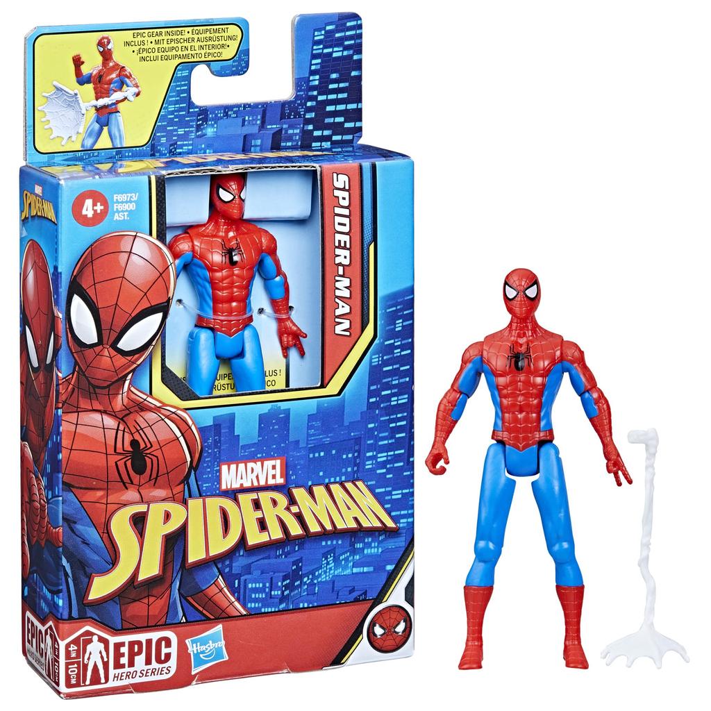 Hasbro Marvel Epic Hero Series Classic Action with for Ages 4 and Genuine Product Spider-Man Spider-Man Figure, 4-inch (10 Cm) Size, Accessories, Up,