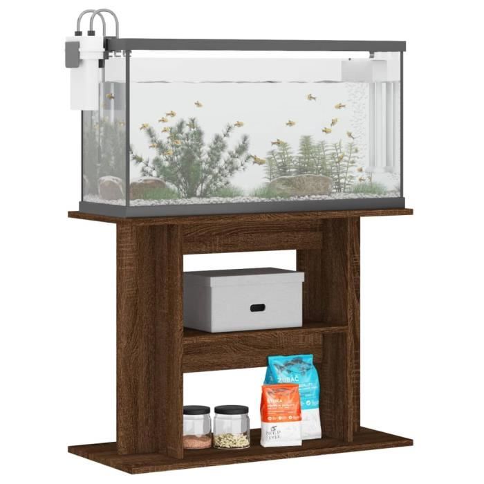 VidaXL Support pour aquarium chêne marron 80x35x60cm bois d'ingénierie 833582