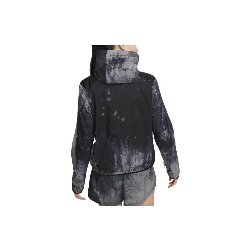Nike Trail Repel All Over Print Hooded Zip Casual Long Sleeve Jacket Women Jackets Black FN6854-010