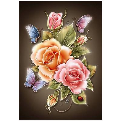 Pintura de diamante 5D Diy, bordado de diamantes de flores de dibujos animados, punto de cruz, decoración del hogar, regalo hecho a mano