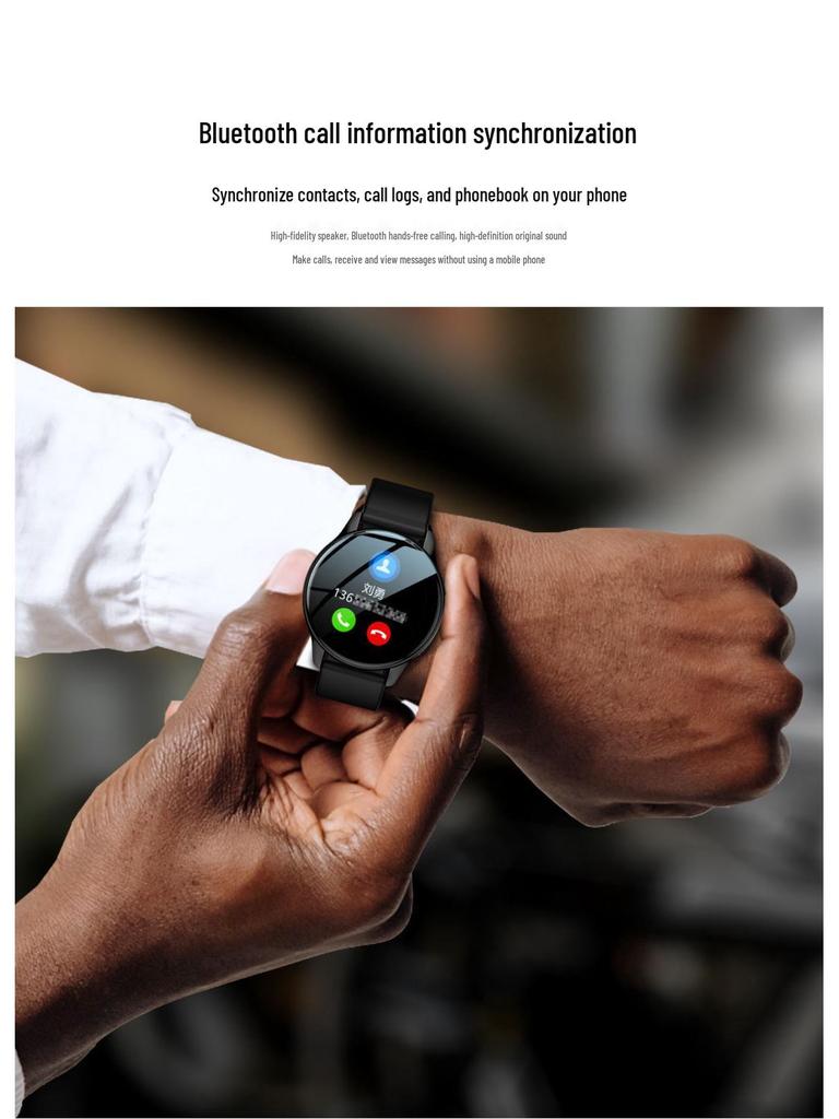 Round Smartwatch: Heart Rate Monitor, Touchscreen, Pedometer, Bluetooth Calls for Men & Women