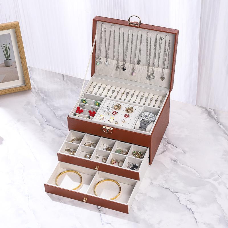 Luxury Multi-Layer Large-Capacity Jewelry Storage Box for Earrings