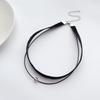 Simple, Sweet and Cool Punk Velvet Strap, Double-layer Stainless Steel Beads, Black Choker Collar, Neck Strap and Necklace for W