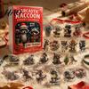 Holiday Countdown Gift Box Raccoon Advent Calendar, 24 Days 2D Acrylic Ornament Decorative Figures Collectible Cute Pendents for Home, Tree,