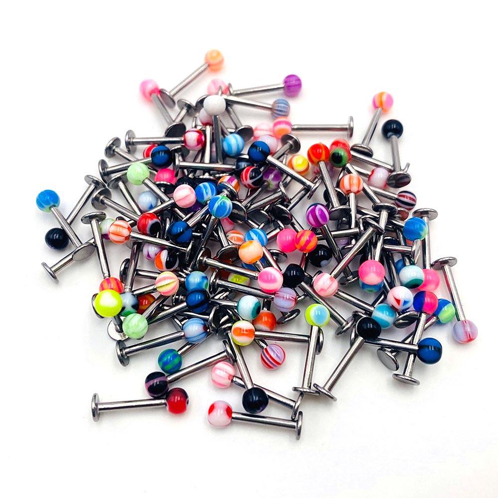 Acrylic Body Piercing Jewelry Set: Tongue, Navel & Nose Piercings