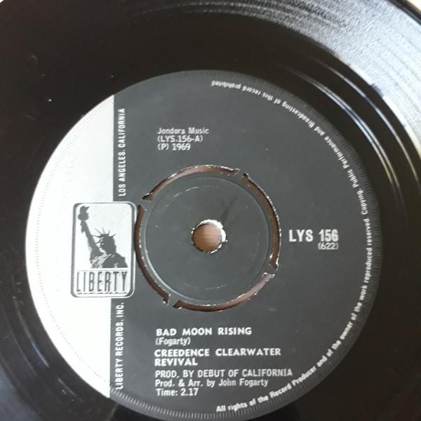 

7inch Record CREEDENCE CLEARWATER REVIVAL - Bad Moon Rising / Lodi LYS156 LIBERTY 1969 South Afri Rock Used