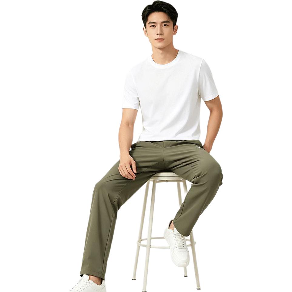 Men's Pants Li-Ning Knitted Sweatpants Men's Olive Green Moderate Straight Fit Pants