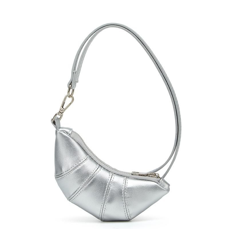 Neck small change bag cute croissant bag design sense niche mini concave shape crossbody lipstick earphone bag
