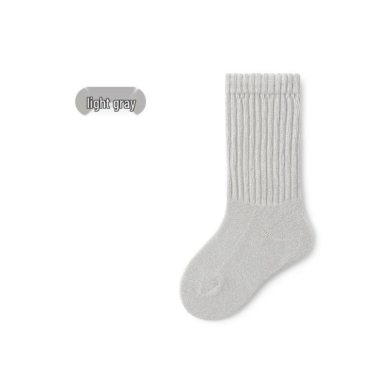 Children's Mid-Calf Cotton Socks for Boys and Girls - Spring/Autumn Style, Loose-Top Princess Design, Infant & Student Sports Socks.