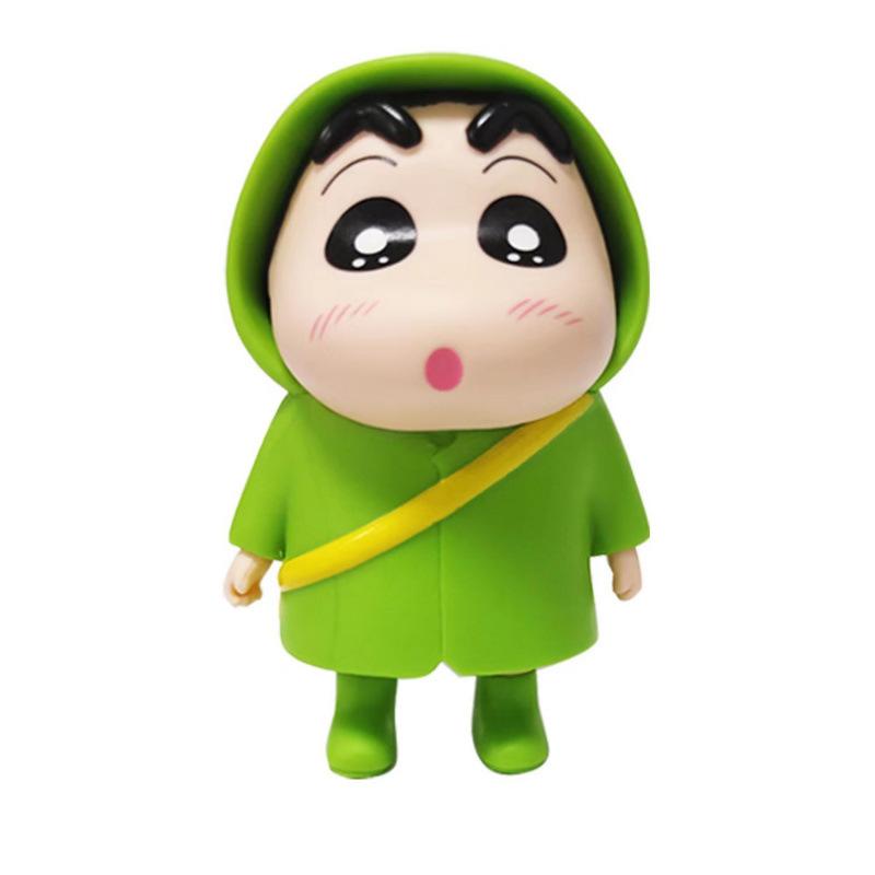 Nohara Shinosuke Q version, cute, cute, raincoat crayon Shin-shin figure desktop car ornament toy doll