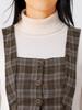 Allegra K Women's Vintage Checkered Overall Dress, Sleeveless, A-Line, Pinafore Dress, Brown, Size M