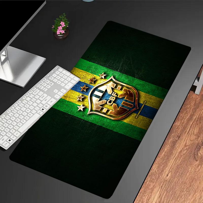 Brazilian Football Federation Emblem mouse pad, rubber base, esports desk mat, mouse pad for gamers and office use, gaming desk , easy to clean mat