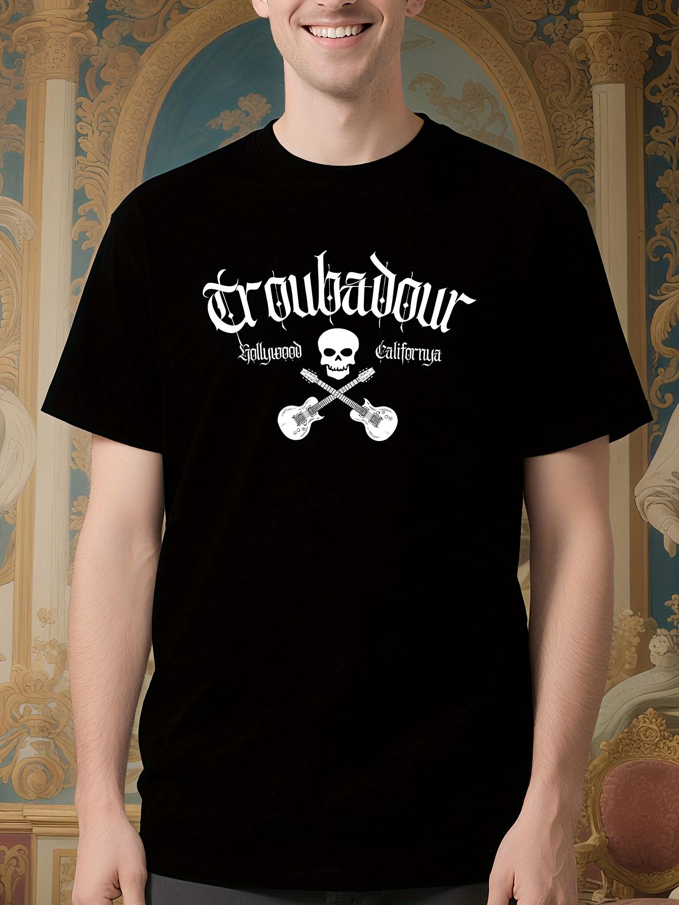 Quick-Dry Cotton Tshirt - Troubadour Graphic Tee with Sku... L