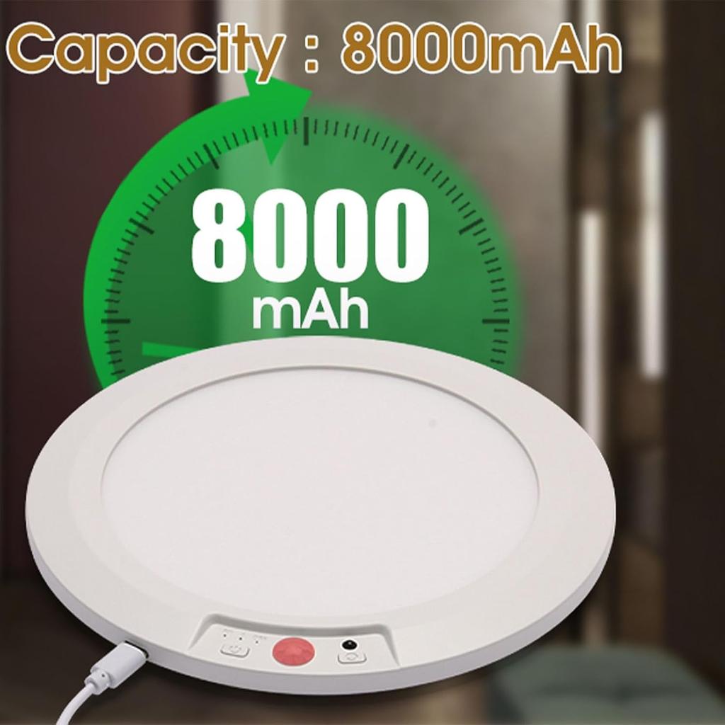 Wiederaufladbare Deckenleuchte mit Bewegungssensor und Fernbedienung | Magnetische kabellose Deckenleuchten, 8000mAh 7,5 Zoll batteriebetrieben, für Innenräume, Schrank