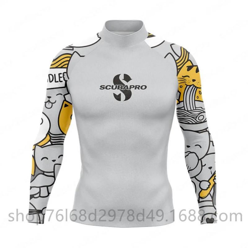 SCUBA Surfing Suit Outdoor Sunblock Snorkeling Swimsuit Long-sleeved Split Top Quick-drying Jellyfish Men's Diving