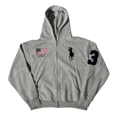 Men's Zipper Embroidered Hooded Sweatshirt