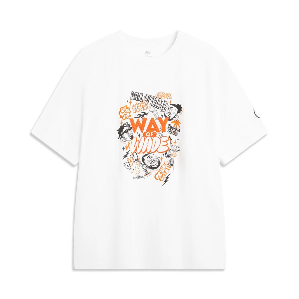 Li Ning X Jay Flow Wade Series Round Neck Pullover Letter Loose Print Casual Simple Sports Comfortable Versatile Short Sleeve T-Shirt AHSVA03-2