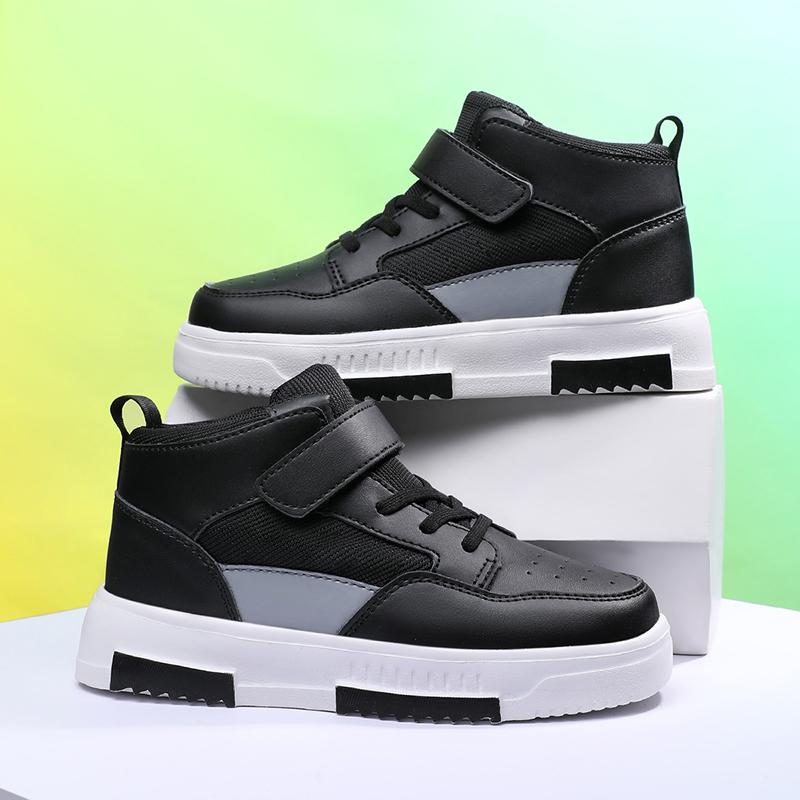 

Childrens Skate Shoes High-Quality Leather Wear-Resistant Outdoor Walking Shoes Flat Breathable Comfortable Sneakers for Kids 28