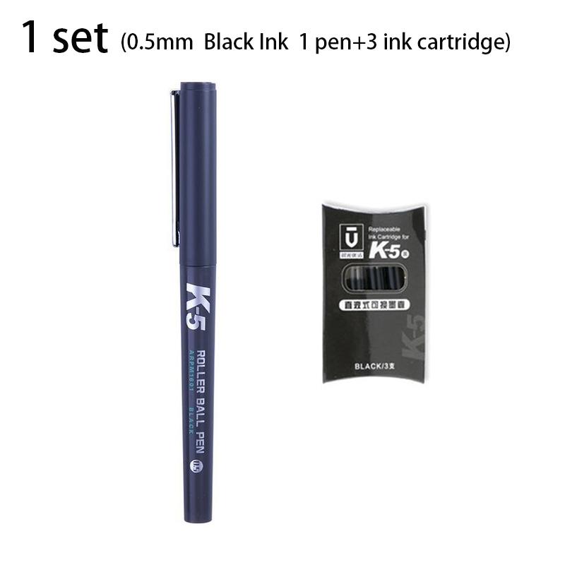 

M&G 1set Black Red Blue Ink Straight-liquid Ballpoint Pen Ink Cartridge Gel Pen Signing Pen Office School Supplies Stationery