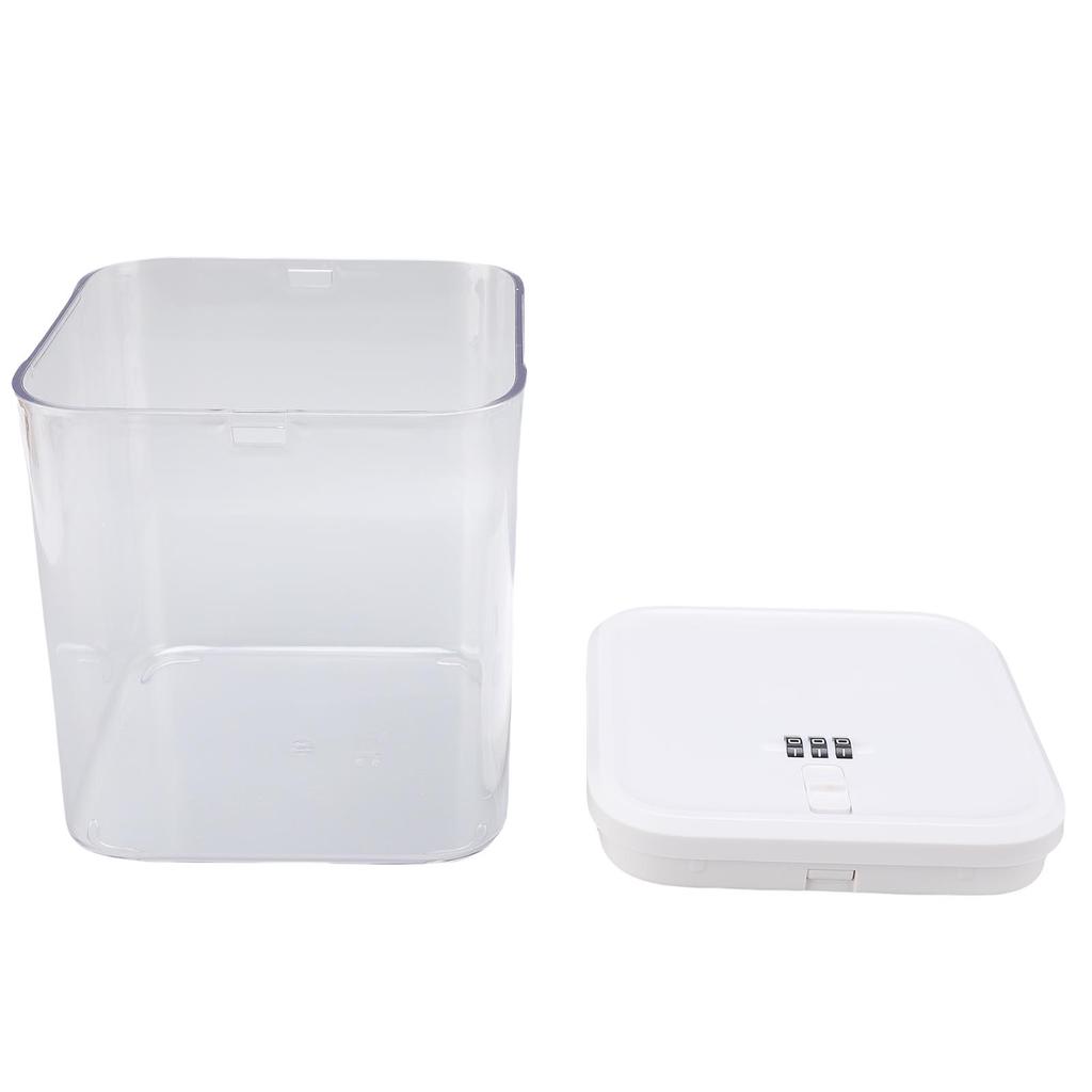Medication Lock Box with Code Lockable Storage Box for Fridge Snacks Food Phone Lock Box for Home Dorms Office Clear