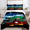 3pcs Minecraft Inspired Bedding Set-Perfect for Fans, Travelers & Everyday Use! Decorate Your Bedroom, Guest Room, Living Room or Hotel with