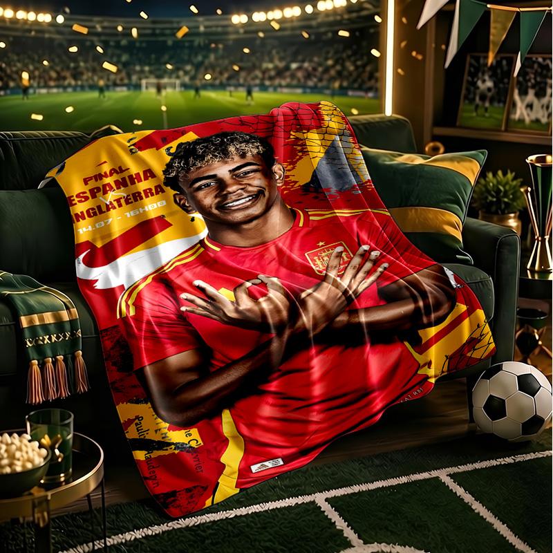 Football Spirit Ya-mal Coperta Leggera Ideale Coperta da Letto Perfetta per Viaggi, Campeggio, Soggiorni, Uffici, Divani, Regalo di Natale per Fan