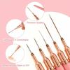 5pcs Nail Art Liner Brush Set UV Gel Nail Brushes Kits French Stripe Line Painting Drawing Flower Pen Professional Manicure Tool