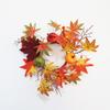 Maples Leaves Candle Wreath Fall Wreath for Window Farmhouse Thanksgiving Day