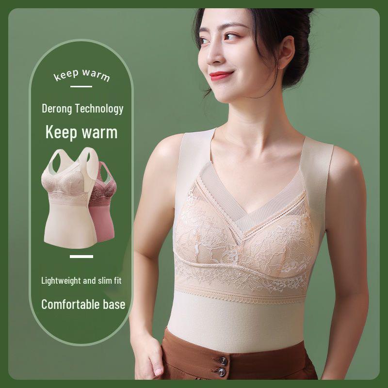 Velvet Seamless Fleece-Lined Women's Warm Vest - No Bra Needed