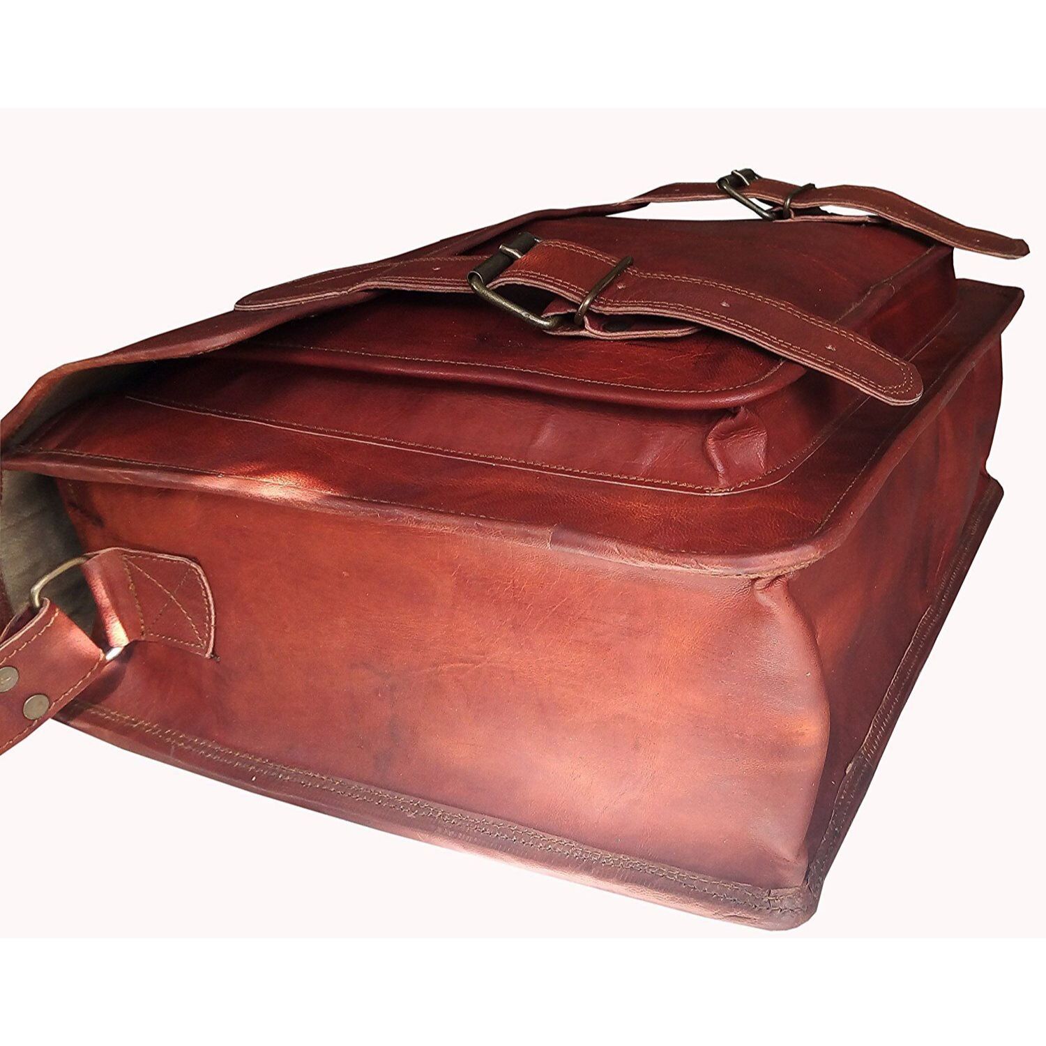 Сумка Кожаная Ретро Мужская Сумка Через Плечо Винтаж Путешествия Настоящий Портфель — фото 2