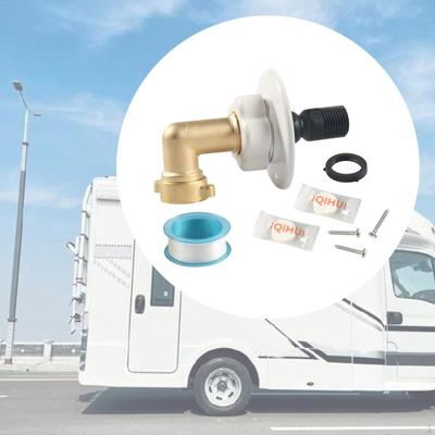RV City Water Fill Inlet Kit and Hose Elbow Brass Pipe Threads for Camper Trailer Marine Sturdy