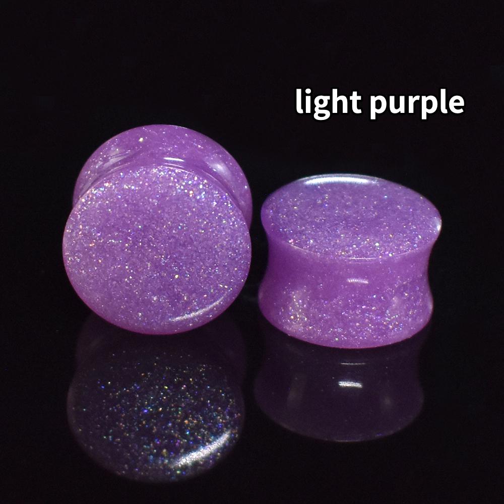 6-50mm Solid-colored Twinkle Acrylic Ear Tunnels Plugs Stretchers Expander Double Flared Flesh Tunnels Ear Piercing Jewelry