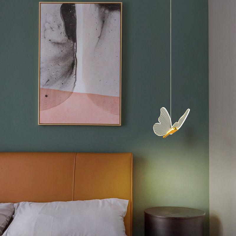 Nordic Luxury Butterfly Hanging Lamp - Modern Minimalist for Bedroom, Dining Room, or Staircase