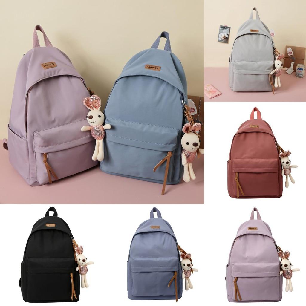 Casual Nylon Student Backpack With Pouch For High School And College Students