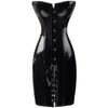 PVC Leather Corset Dress Sexy Women Gothic Punk Long Strapless Torso Bustier Body Slim Club Vinyl Latex Mini Dress
