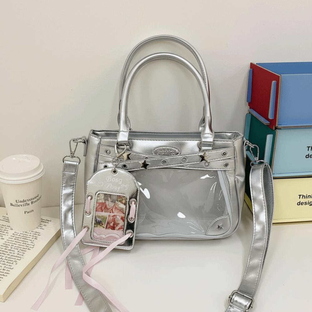 Y2K Hvězda Itabag Nylon PVC Průhledná Taška přes rameno Kreativní JK Uniforma Kabelka Pánská
