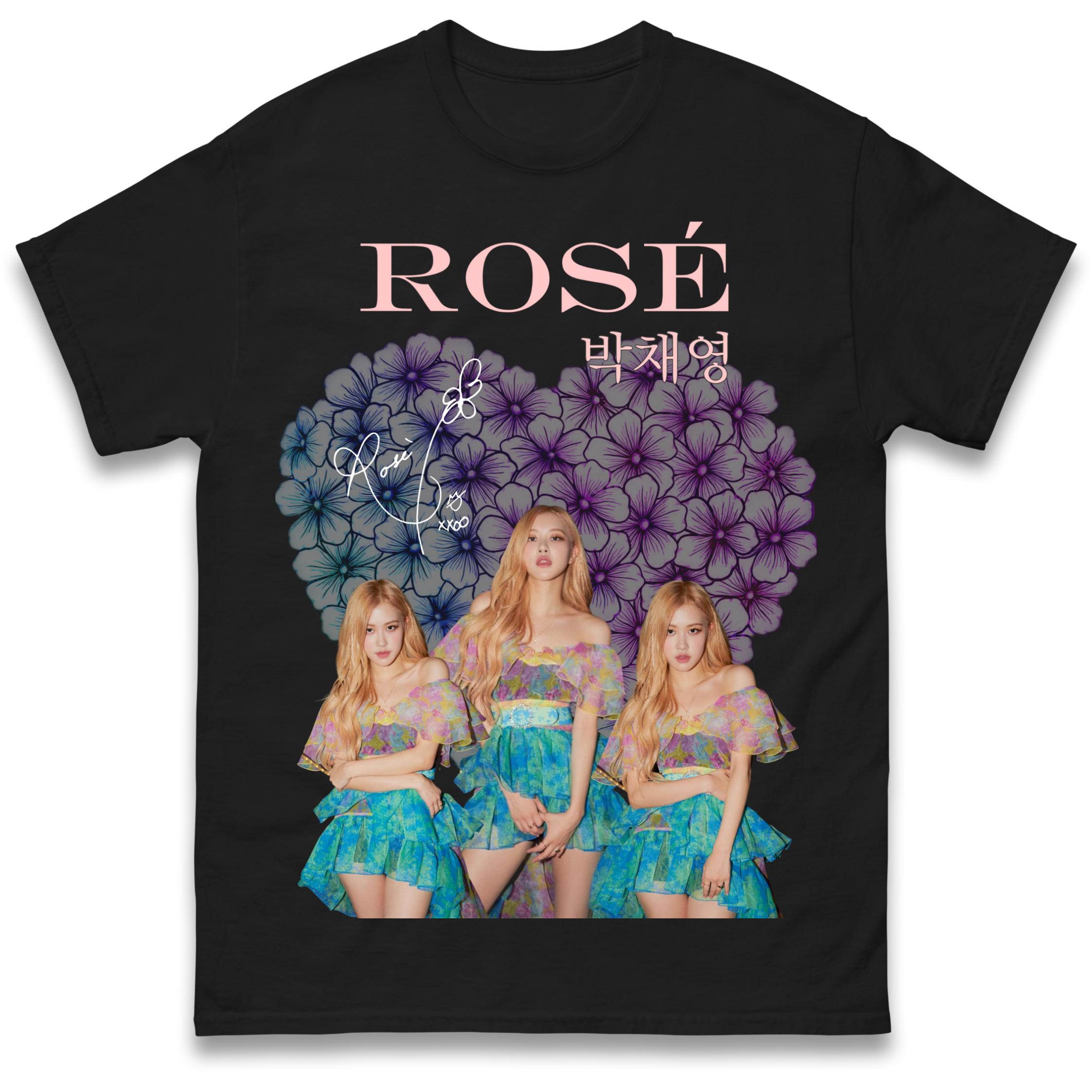 Rose K-Pop T-Shirt Tshirt Mens Womens Tops Unisex Tees 100% Cotton 3XL