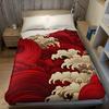 Golven & Wolken Flanellen Deken Warm Zacht Halloween Kerstmis Bank Warm Gezellig Decoratief Decor Cadeau voor Elk Seizoen