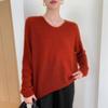Mulberry Silk V-neck Sweater: Soft, Lightweight Velvet Knit, Women's Loose Fit for Autumn/Winter.