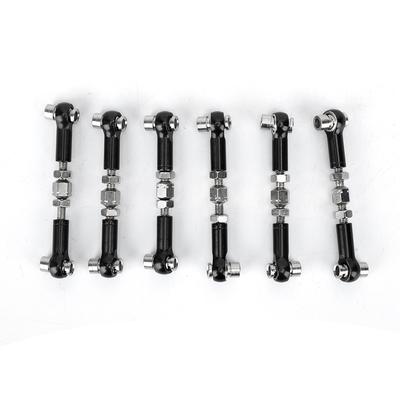 6 Pcs Adjustable Servo Links Tie Rod Set for RC Car 110 Buggy Tourning Car 47mm Accessoriesblack