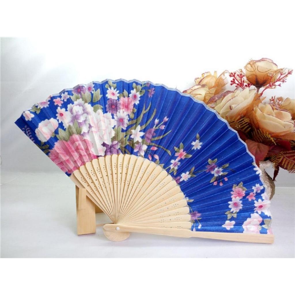 1 Peça Ventilador de Dança de Mão Estilo Chinês Padrão Personalizado Ventilador Dobrável de Bambu Ventilador de Mão para Casamento Ventilador de Flor de Bambu